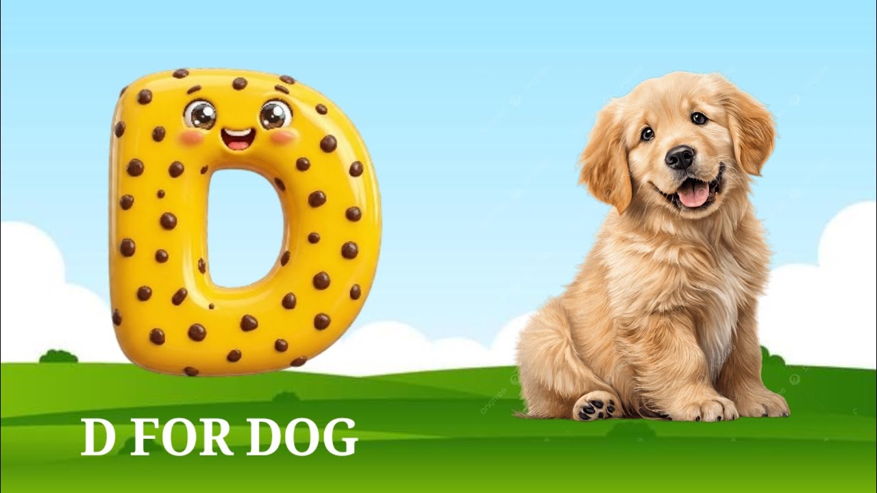 Learn D D for Dog 🐶 | ABC Alphabet Learning for Kids | Learn D Letter with Cute ...