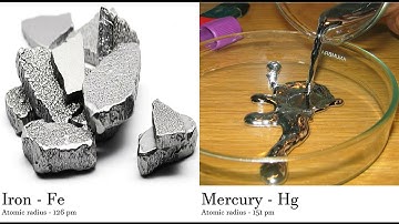Iron - Fe vs Mercury - Hg Comparing Element attributes Atoms