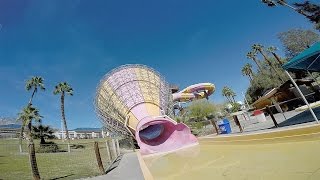 HOW TO LICK THE WORLD'S BIGGEST FUNNEL SLIDE  ( Chased By Worker! )