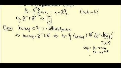 Lie groups and Lie algebras Optional Extra: Compact connected abelian groups are tori