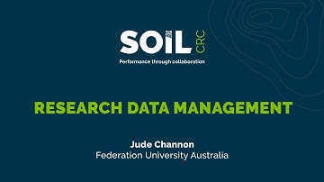 Soil CRC - Research Data Management Overview