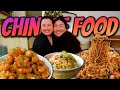 Chinese food mukbang  orange chicken  fried rice  chow mein  fried shrimp eating show