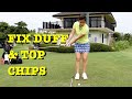 How to fix duff and top chips  golf with michele low