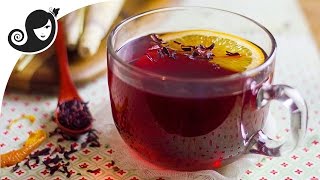 Lemongrass Hibiscus Tea Recipe with Orange Peel | Vegan Recipe
