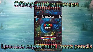 Цветные карандаши Posca pencil 36 цветов Mitsubishi Uni/ мои впечатления Обзор-мнение