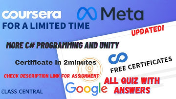 More C# Programming  and Unity,(week1-4) All Quiz Answers.#coursera #learning #courses #quiztime