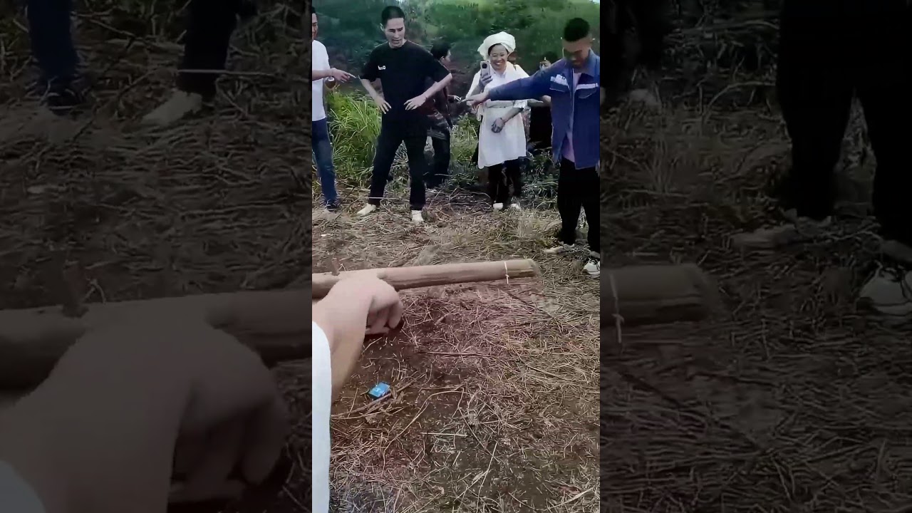 Rural Fun Experiment: Rope + Wooden Poles = Rotating Magic?