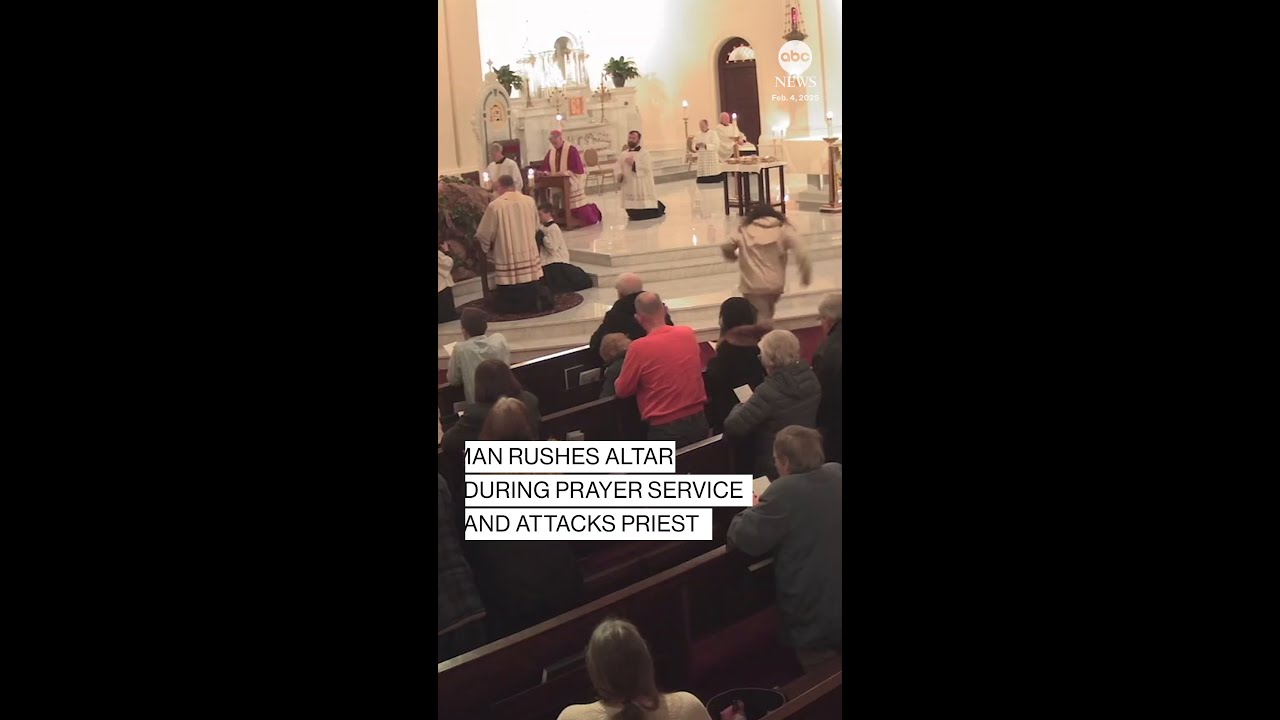 Man caught on video attacking priest at Washington church