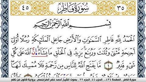 سورة فاطر احمد الطرابلسي Surah Fater  برواية قالون عن نافع