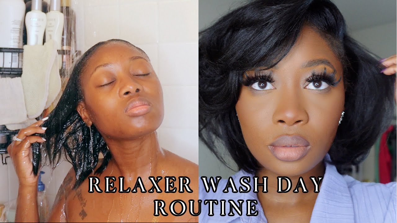 POST RELAXER WASH DAY ROUTINE | SHORT & RELAXED HAIR. - YouTube