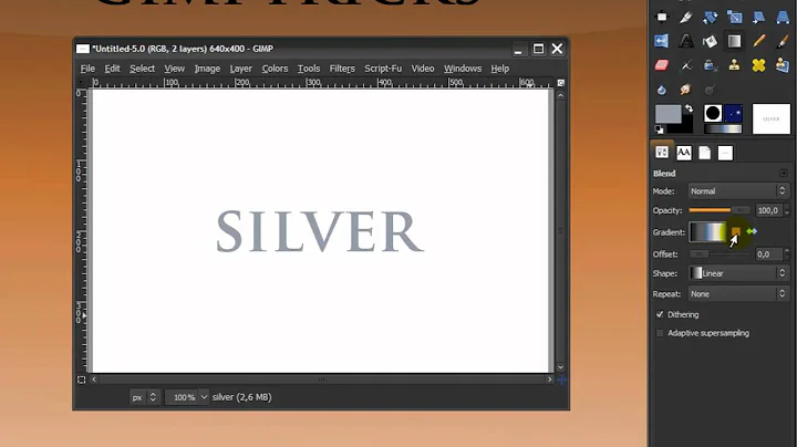 Cool Silver / Metallic text effect - GIMP tutorial