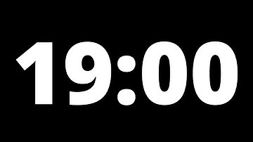 19 Minute Countdown Timer With Alarm (Black Background, No Music, No Sound)