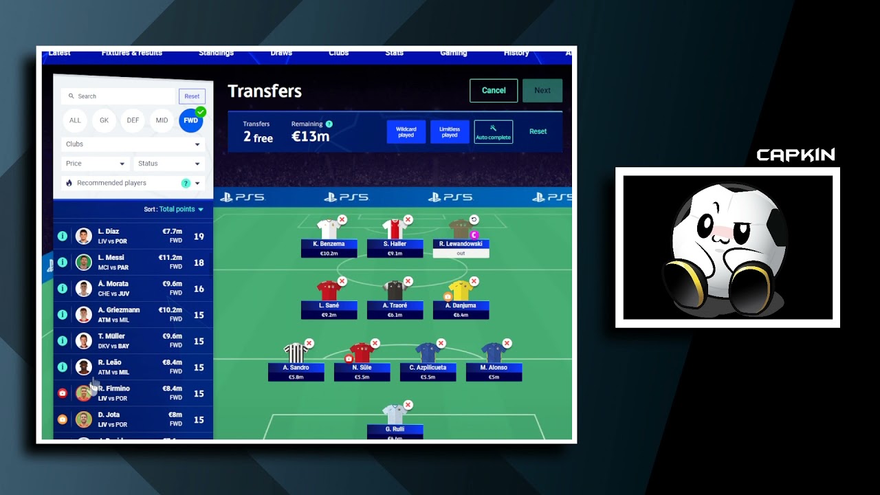 UCL MATCHDAY 5 | Team Selection | Champions League Fantasy Football 21/22