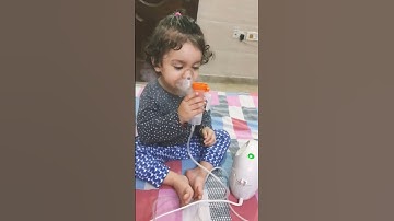 self nebuliser training 😅/how to use nebuliser(baby enjoying nebuliser)