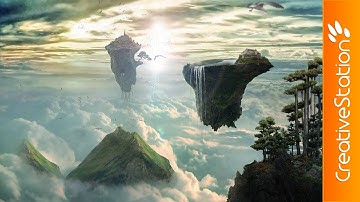 Island in the sky - Speed art (#Photoshop) | CreativeStation