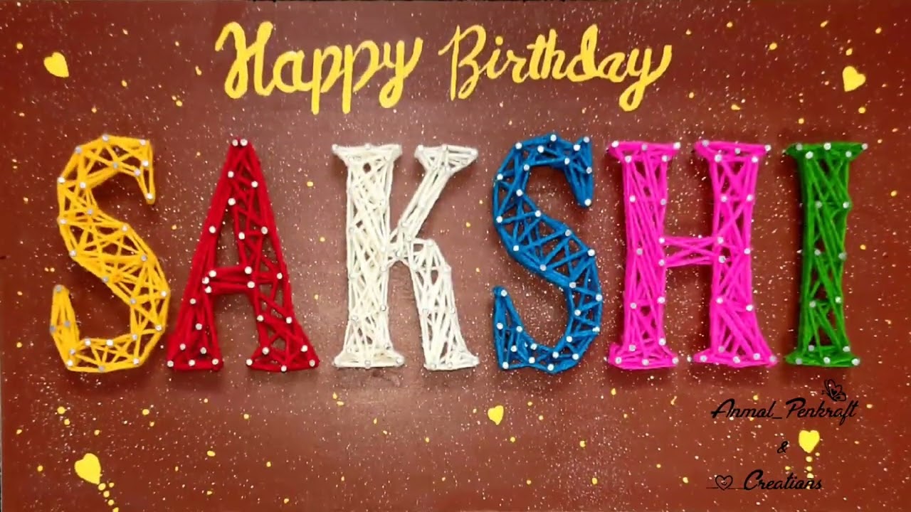 String Art Birthday Wishes Name Plate 
