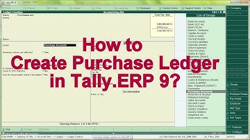 HOW TO CREATE PURCHASE LEDGER IN TALLY ERP 9.0