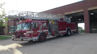 Tulsa Fire Department Ladder 79 Responding From Quarters