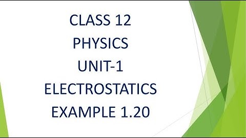 CLASS 12 PHYSICS UNIT-1 ELECTROSTATICS EXAMPLE 1.20