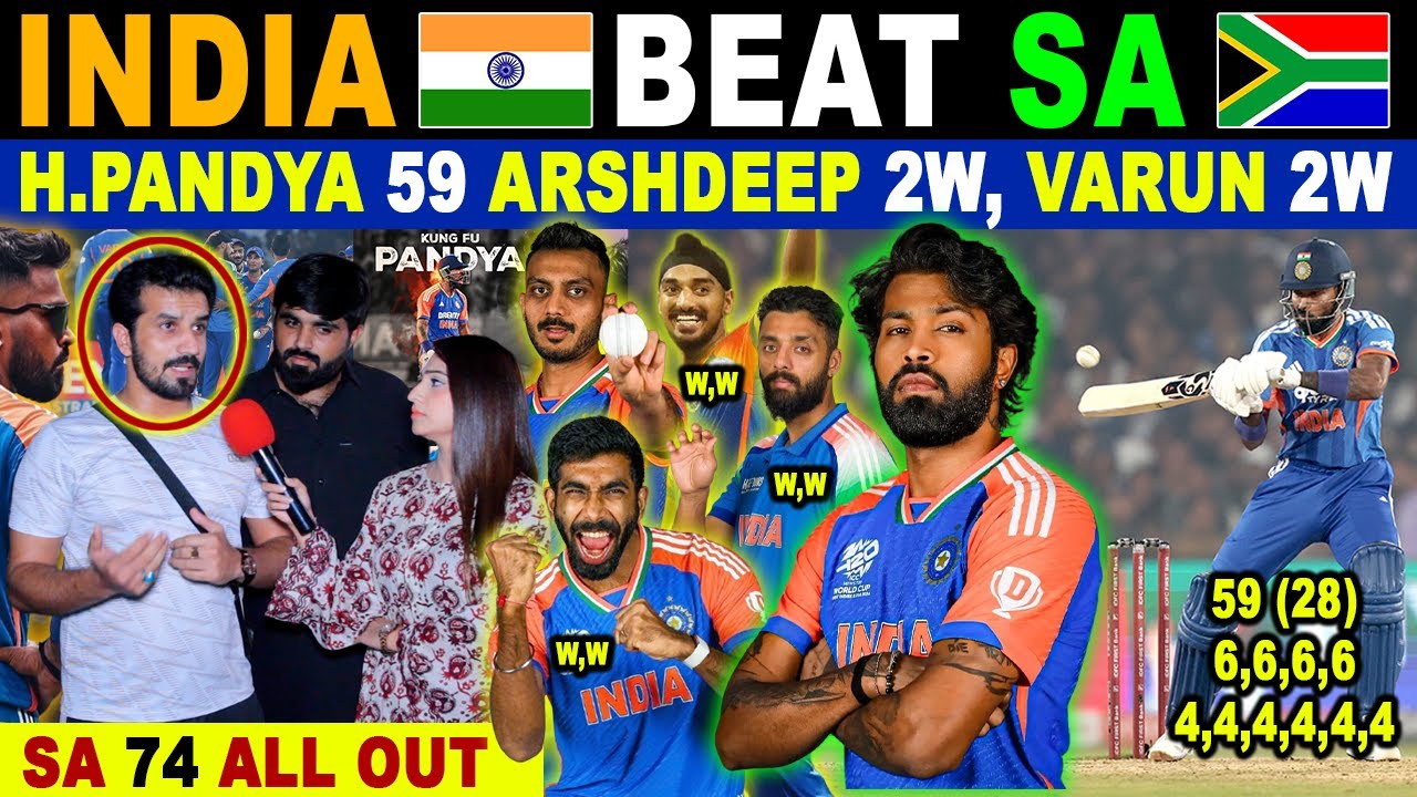 SA🇿🇦 74/10🤭 IND🇮🇳 DESTROY SA IN 1st T20 MATCH | H.PANDYA 59 ARSHDEEP, VARUN 2W | PAK PUBLIC REACTION