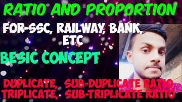 Duplicate ratio, sub- duplicate ratio, triplicate ratio, sub-triplicate ratio, for ssc, bank, natpc,