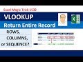VLOOKUP To Get Complete Record: ROWS, COLUMNS or SEQUENCE Function? EMT 1532