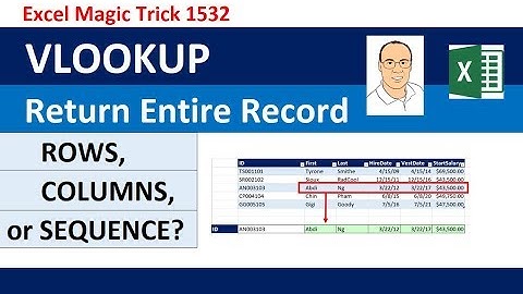VLOOKUP To Get Complete Record: ROWS, COLUMNS or SEQUENCE Function? EMT 1532