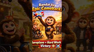 “Bandar ka Epic Comeback! 🐒✈️ Rich Monkeys Shocked!”#MonkeyStory#3DAnimation#subscribemychannel