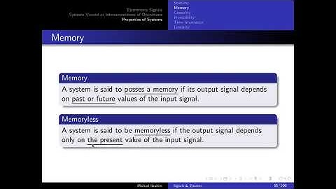 Signals and Systems - Video Lecture - System Properties