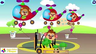 Funny Food 2 Sizes - Sort Food By Size And Load Them To The Helicopter Kids Educational Games