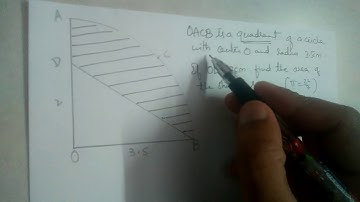 OACB is a quadrant of circle with center O and radius 3.5cm, If OD=2cm find the area of the shaded