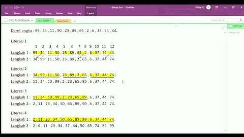 Logika & Algoritma : Teknik Sorting "Merge sort"