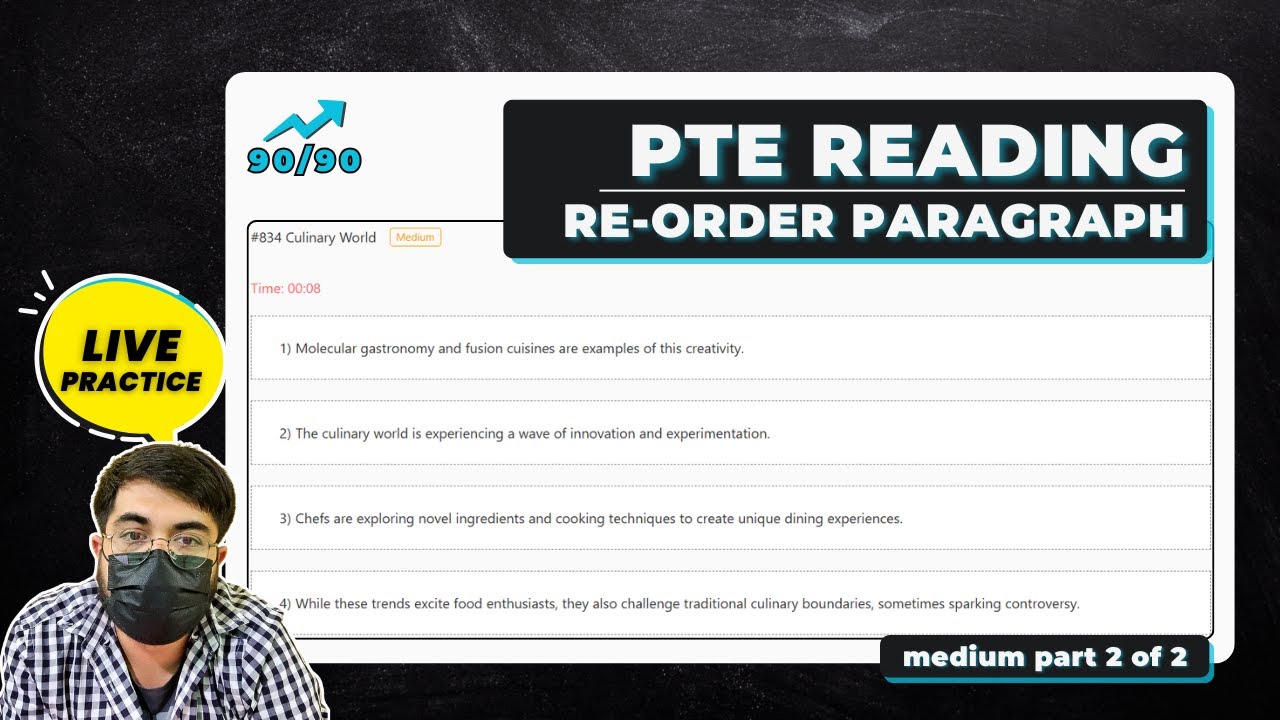 Reorder Paragraphs in PTE Reading | Watch Me Solve 5 Questions LIVE (With Explanation)  | Medium 2/2