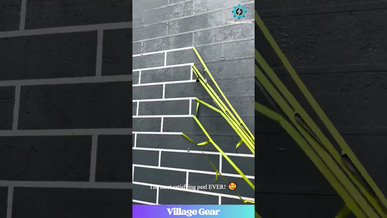 My Brain is SO HAPPY Watching Them Peel That Tape! 😂 This Fake Brick Wall is Pure Magic! 