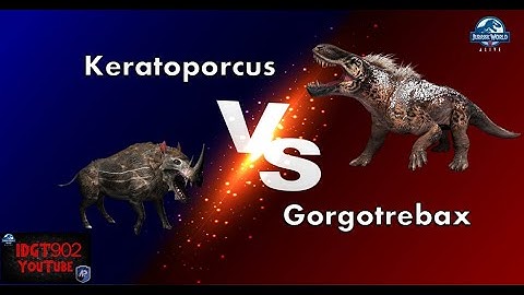 Keratoporcus defeats Gorgotrebax Boss (Jurassic World Alive Raids)