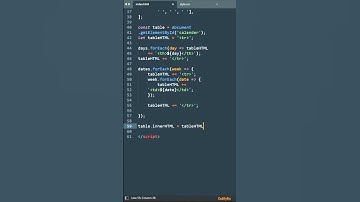 Calendar | HTML, CSS & JS