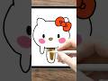 How to Draw a CUTE Hello Kitty Ice Cream! 🍦🎀 #shorts #hellokitty #drawing
