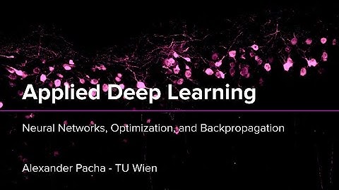 Applied Deep Learning 2025 - Lecture 2 - Neural Networks, Optimization, and Backpropagation