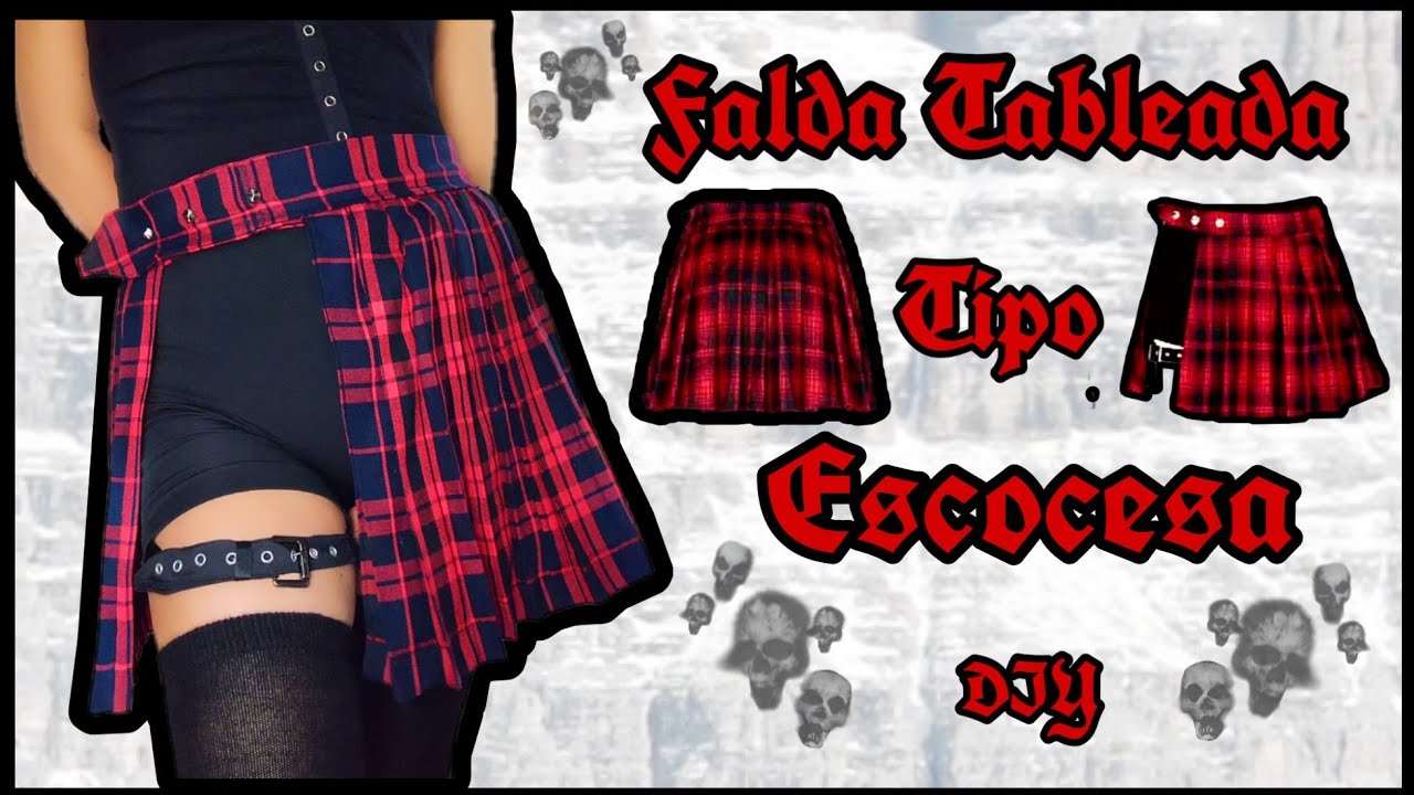 Cómo falda tableada tipo escocesa - 🖤DIY❤️ - Alternativo Lady Blue - YouTube