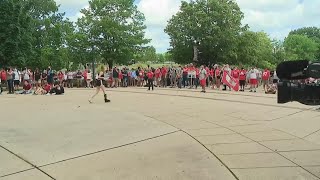 Ohio State parents, family and fans protest outside Ohio Stadium