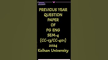 Previous year question paper of Pg Eng Sem-4 CC-401 #pg #kolhanuniversity #shorts