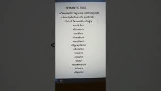Semantic tags in html #codewithabhijeet #viral #ytshorts #ytshort #shorts #short #html