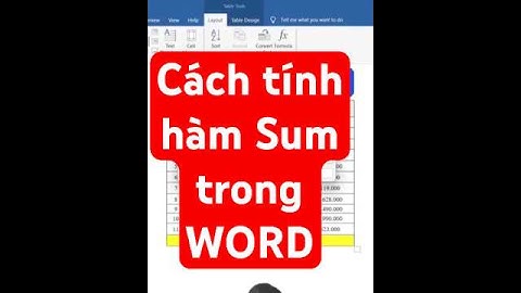 Cách tính Tổng Hàm SUM trong word