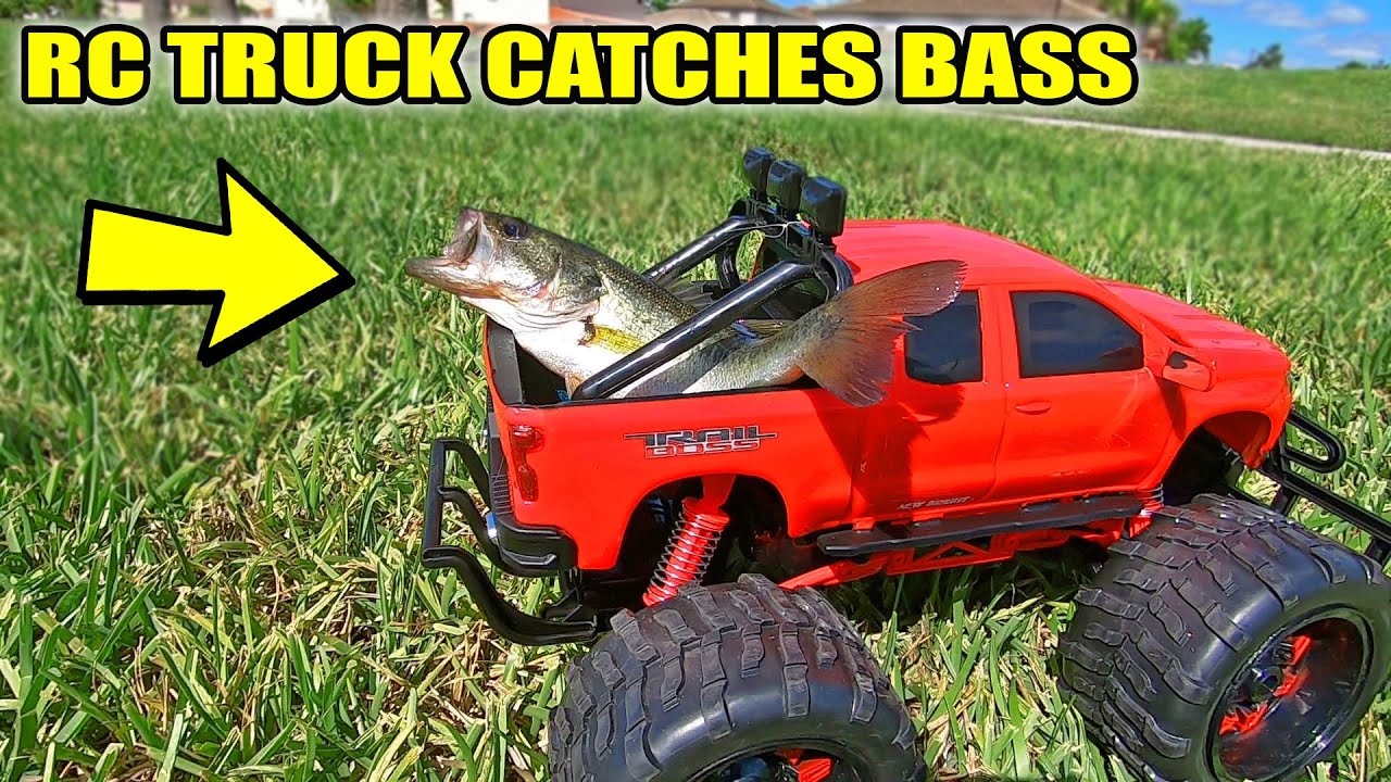 RC Truck Catches Bass!!!  No Fishing Rod No Problem