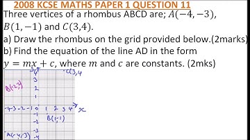 2008 KCSE MATHEMATICS PAPER 1 NO 11