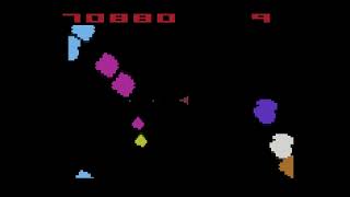 Asteroids (Atari 2600) Gameplay #3 - Score rollover on 180 flip mode difficulty B Wealth