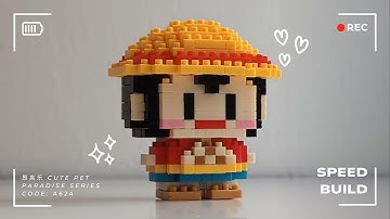 Nanoblocks Speed Build 1.5 Monkey D. Luffy One Piece | Cute Pet Paradise A624 Building Blocks