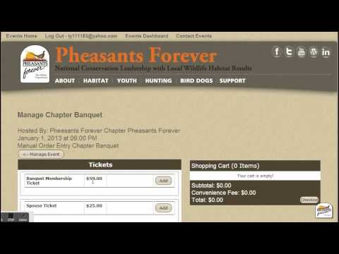 Pheasants Forever Events - Chapter Order Management