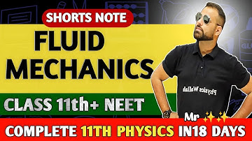 Mechanical Properties of fluid shorts note | NEET physics shorts note | Mr sir physics | class 11th