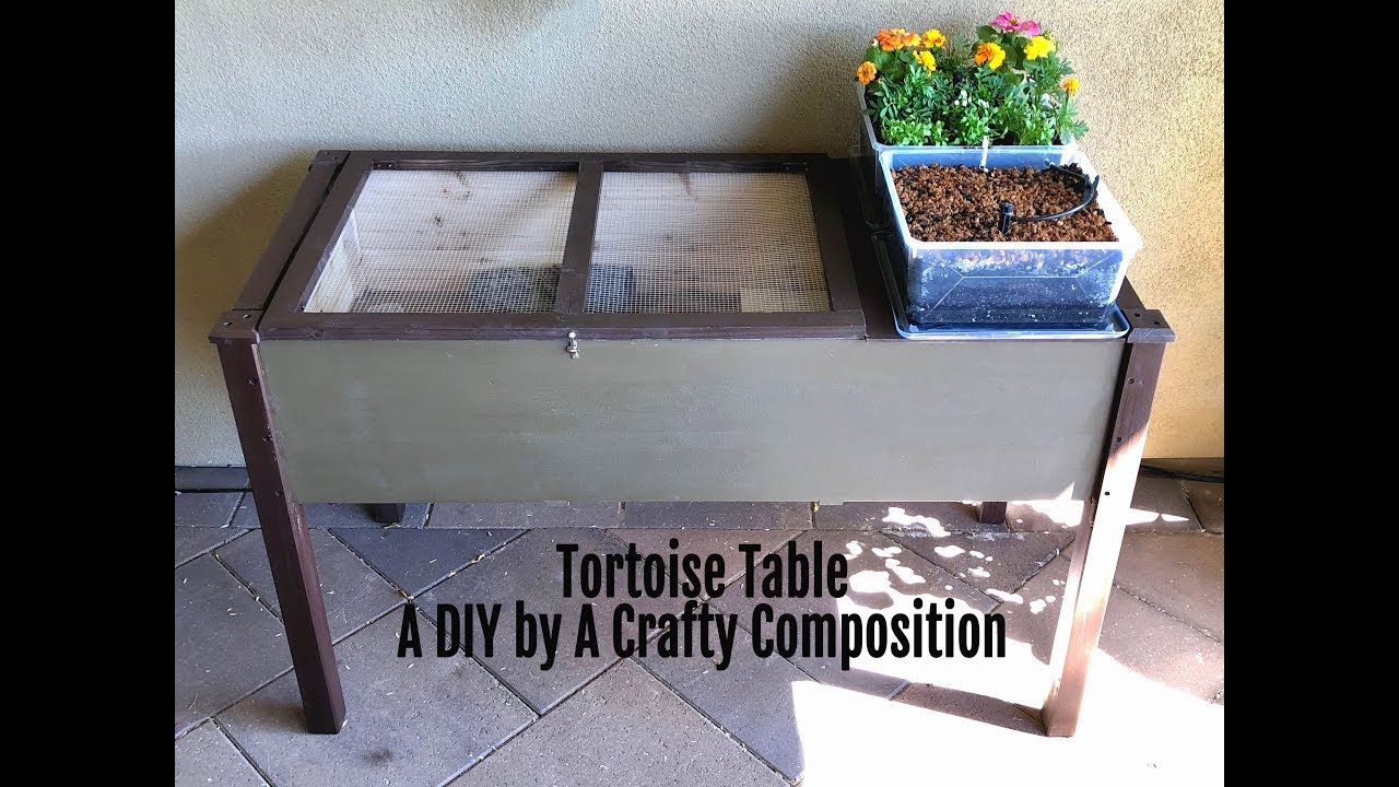 A Crafty Composition Tortoise Table Youtube Tortoise Table Diy House Projects Garden Bed Kits